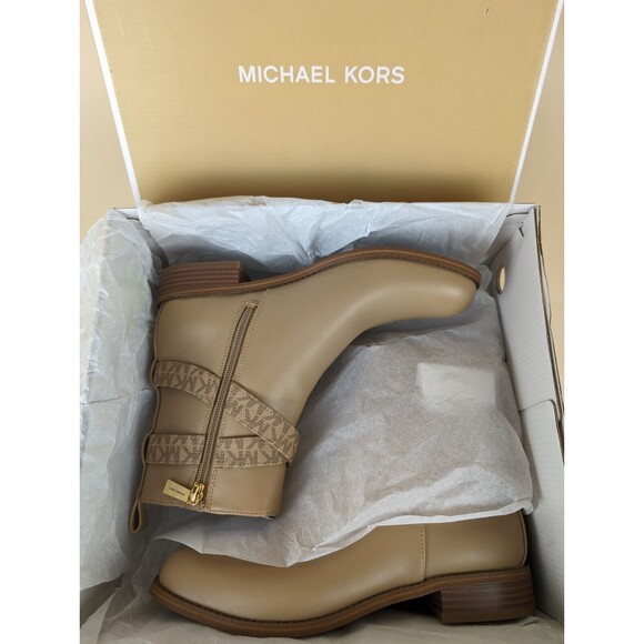 Michael Kors Rory Flat Booties Ankle Boots Womens 8 Brown Faux Leather Shoes NWB - Picture 14 of 14